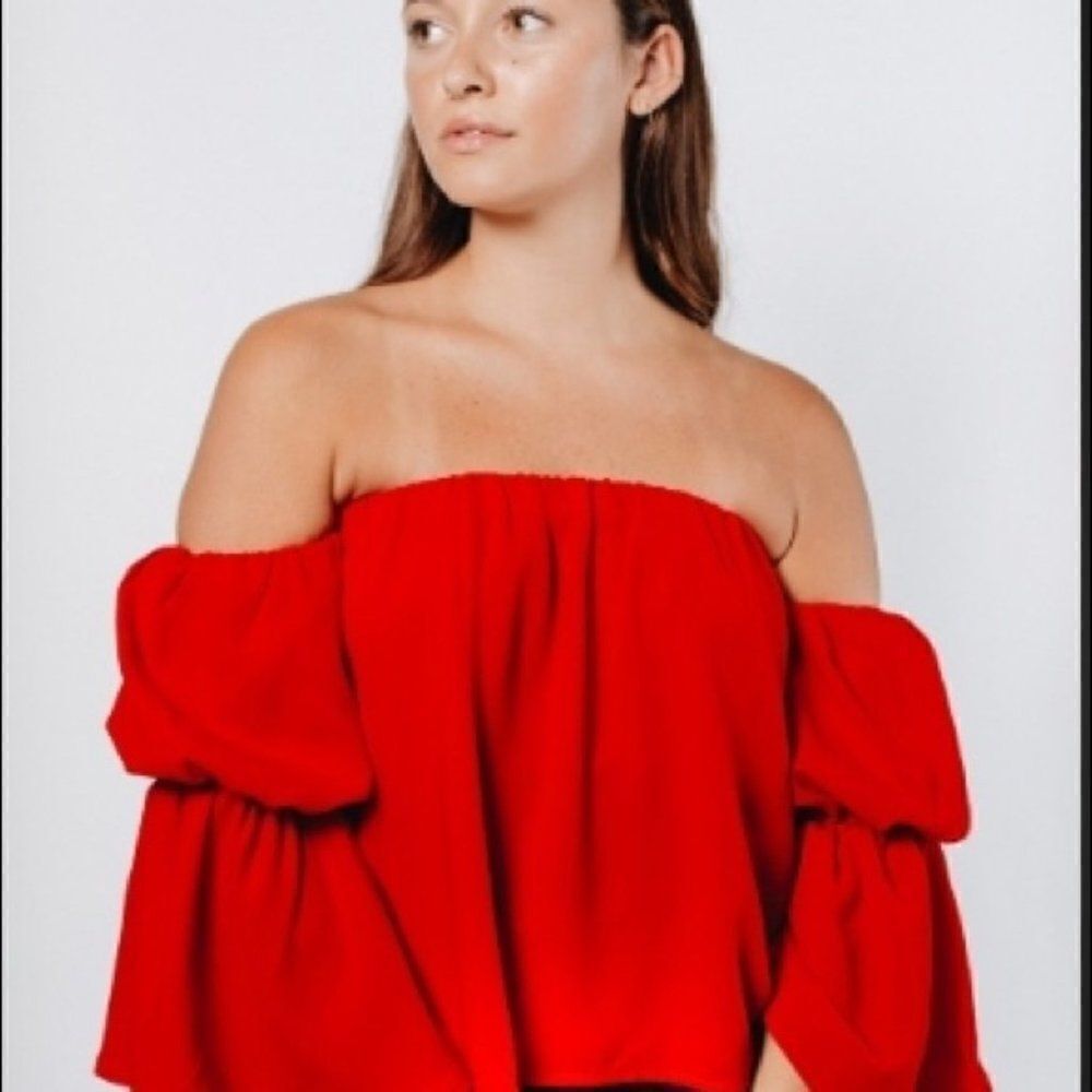 Revolve Blaque Label Off The Shoulder Puff Sleeve Party Top Small